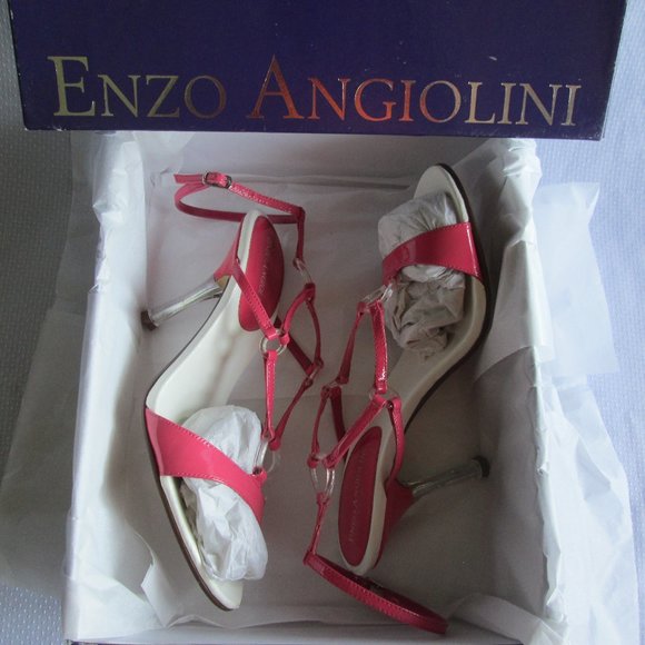 💗 ENZO ANGIOLINI DARK PINK PATENT STRAPPY SANDALS 7.5 💗 - Picture 11 of 16